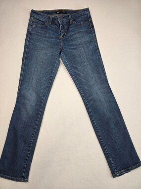 Levis Flatters & Flaunts Womens Skinny Leg Jeans Blue Denim Size 28